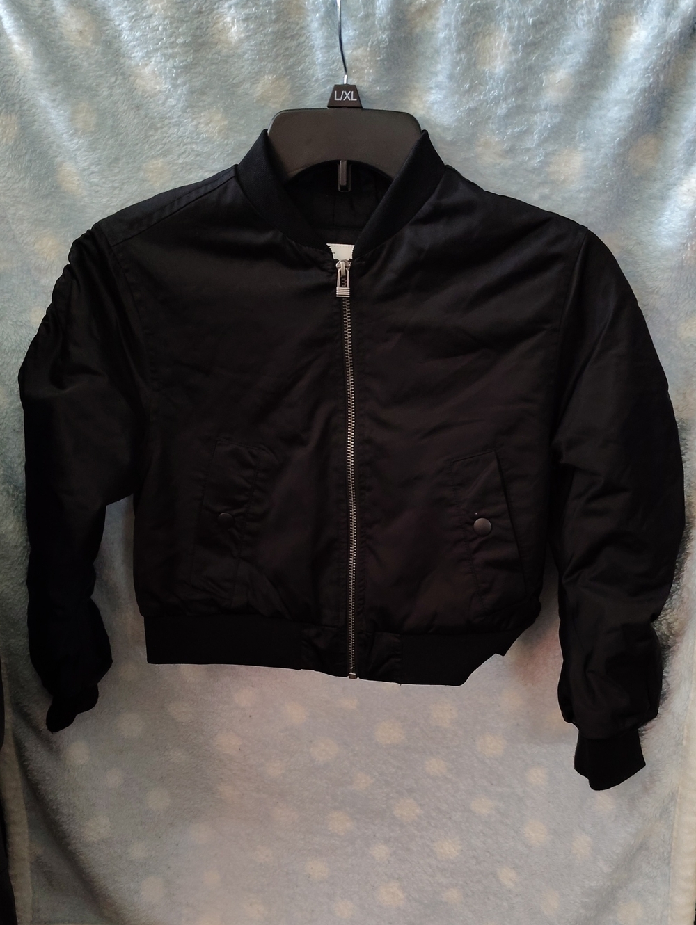 Black Bomber Jacket - Kid's Lightweight Zip-Up